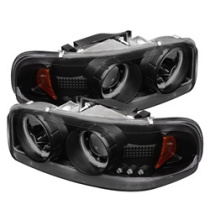 Sierra 1500/2500/3500 99-06 Strålkastare Projektor LED (Utbytbara LEDs) Svarta Röktonade Spyder Auto